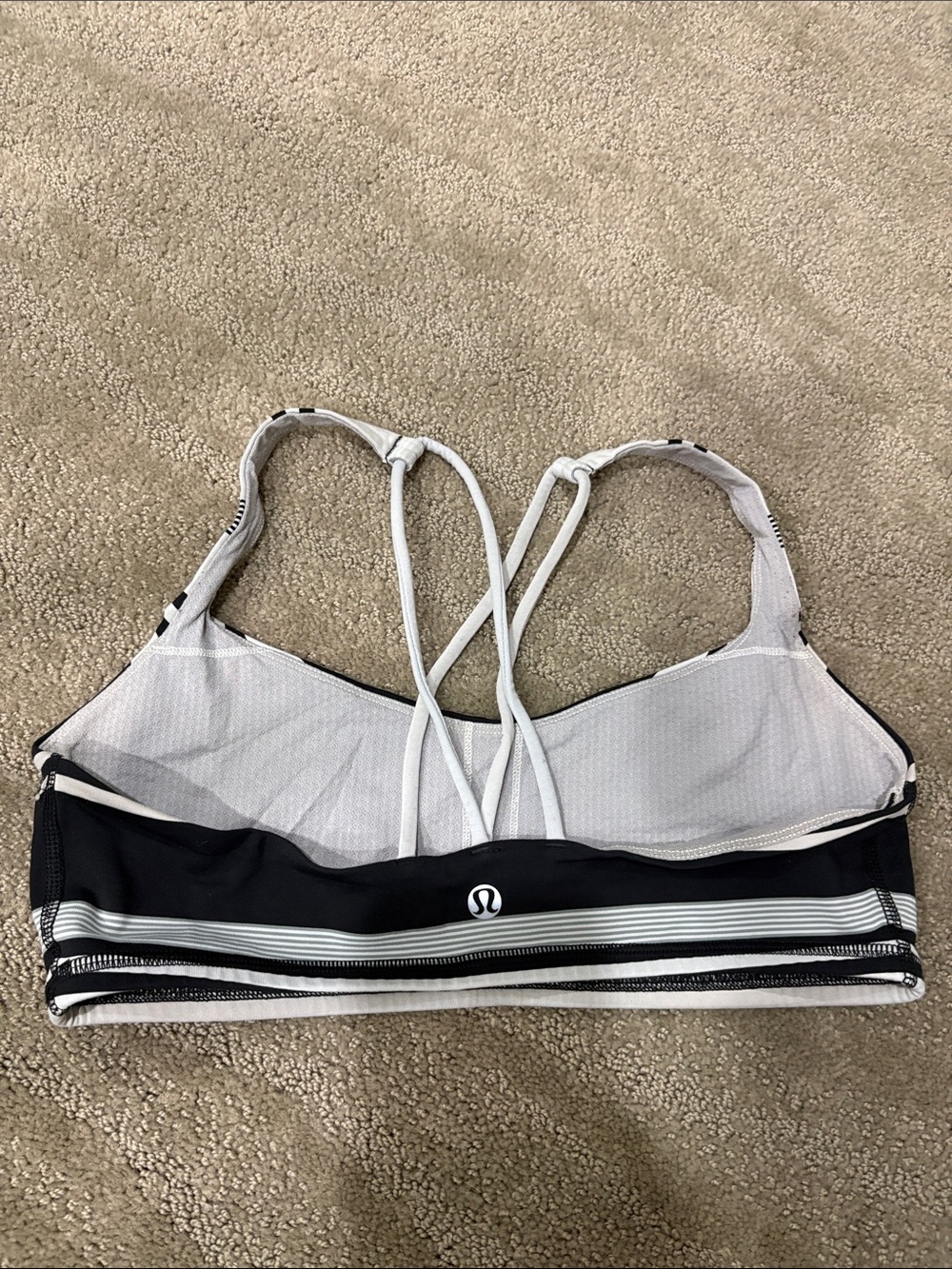 lululemon athletica free to be black and White Strappy Crossback Sports Bra